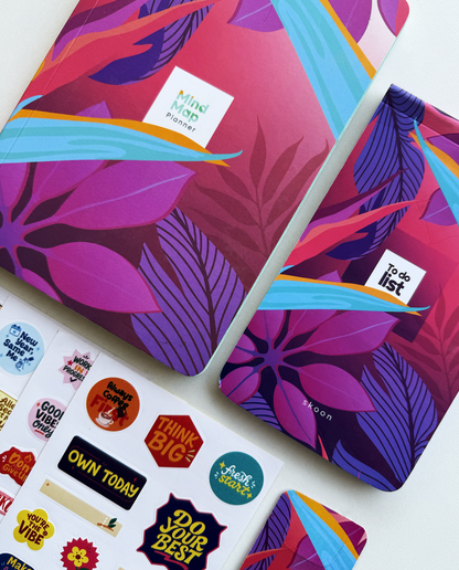 MindMap Quarterly Planner - Pink Bloom