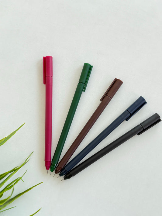 Gel Pens – Deep Tones (5 Colors)